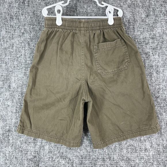Lands End Shorts Boys Medium 10/12 Olive Bermuda Stretch Waist Drawstring Cotton - Picture 2 of 11